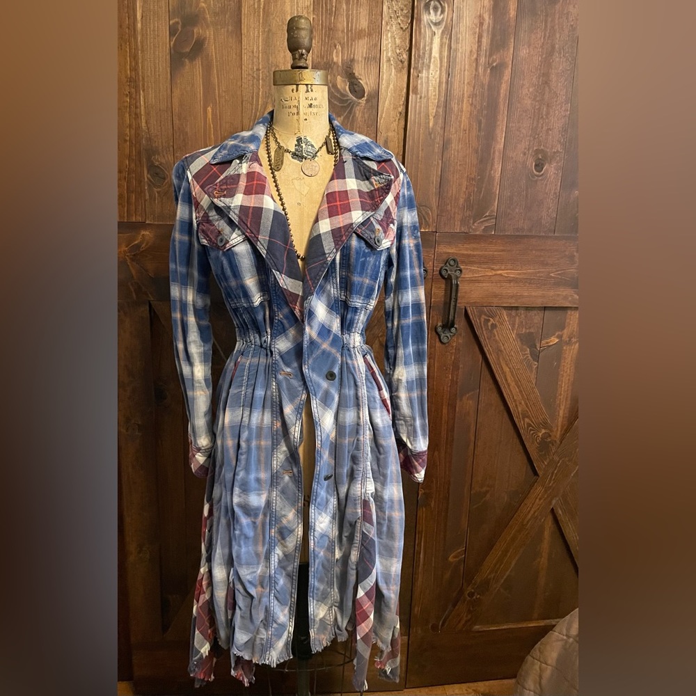 Free People Denim Multicolored Jacket. Used like new size xs.